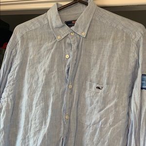 Classic Fit Medium Linen Stripe Tucker Shirt
